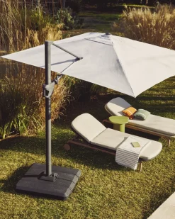 Kave Home Parasol Noli Excentrisch Aluminium Grafiet Beige Ø300cm