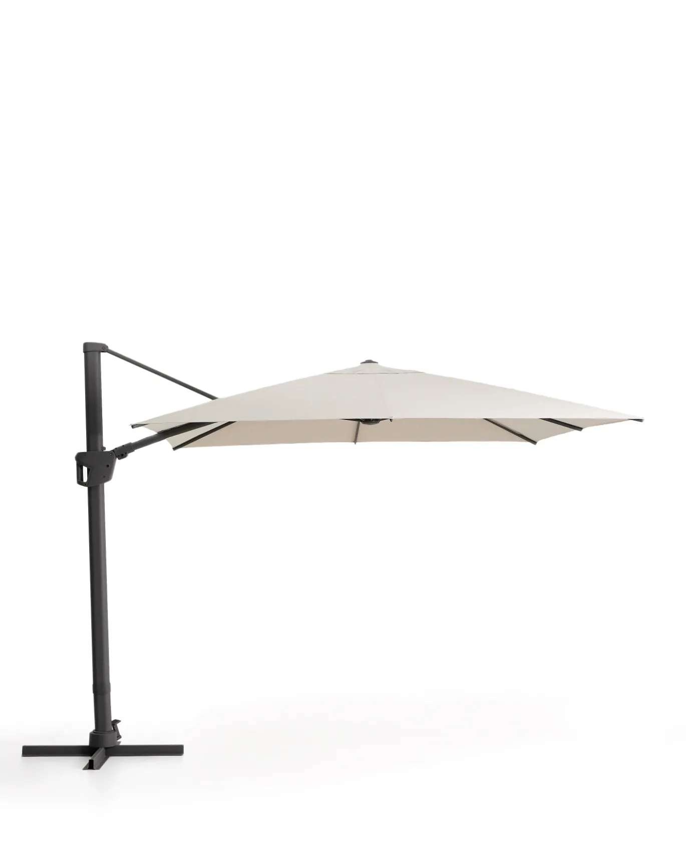 Kave Home Parasol Noli Excentrisch Aluminium Grafiet Beige Ø300cm