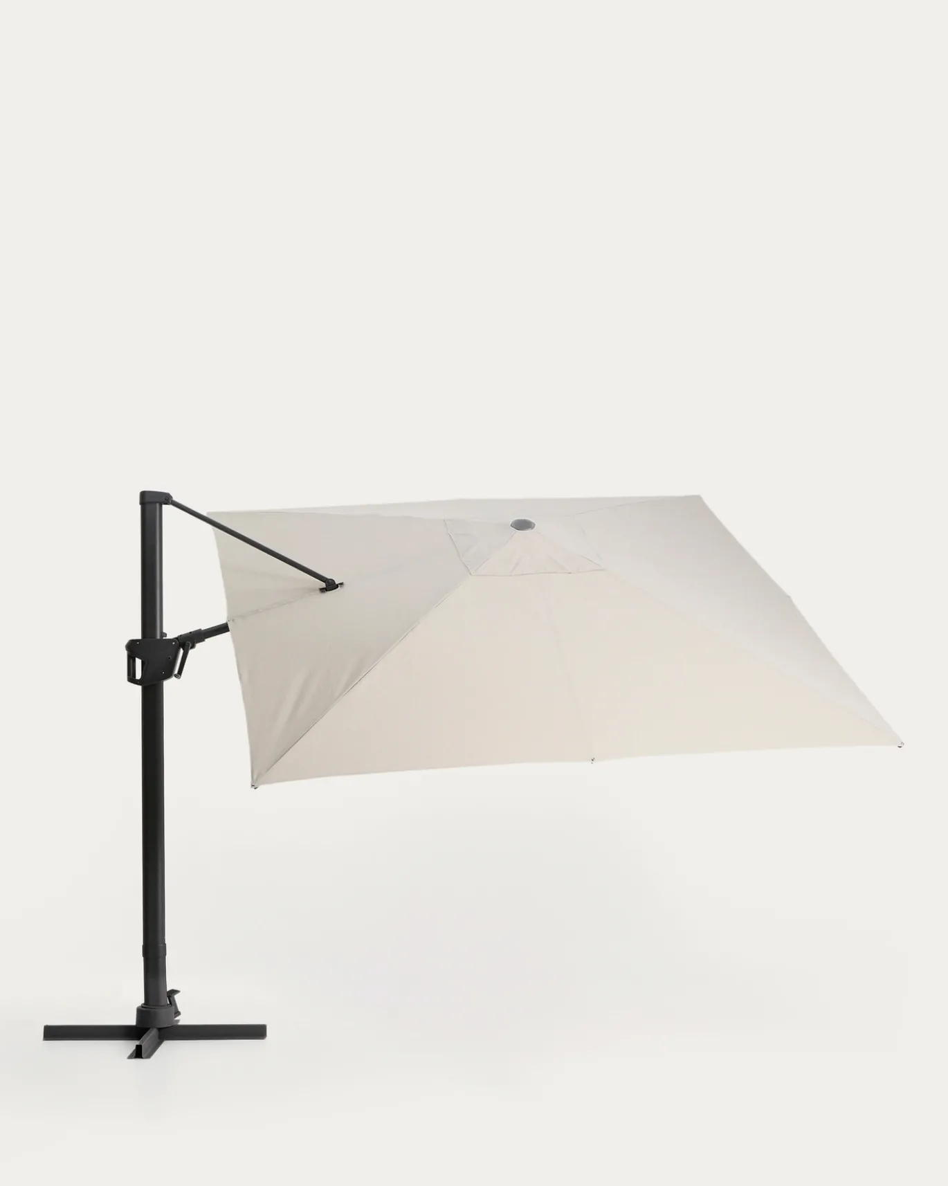 Kave Home Parasol Noli Excentrisch Aluminium Grafiet Beige Ø300cm