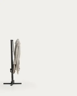 Kave Home Parasol Noli Excentrisch Aluminium Grafiet Beige Ø300cm