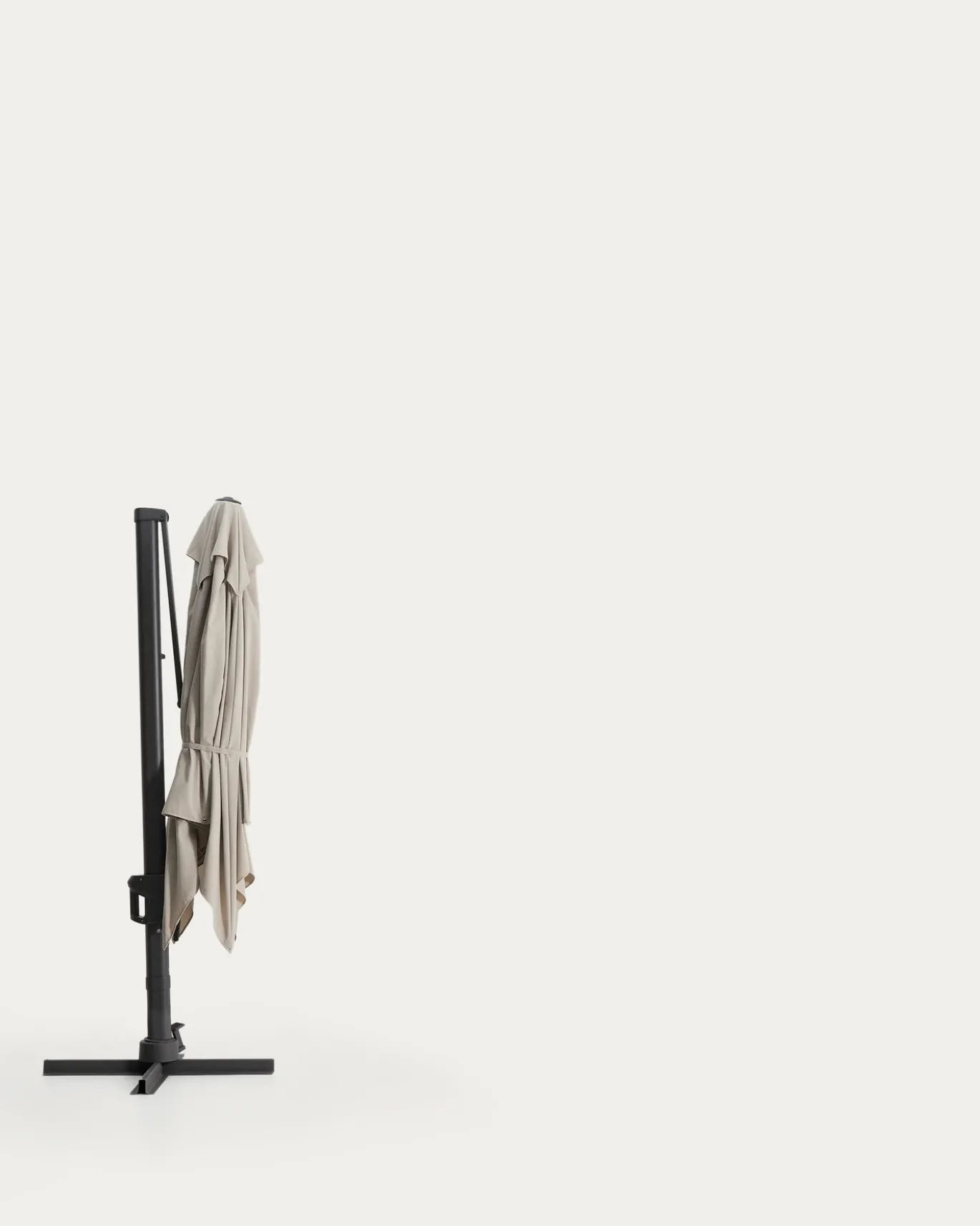 Kave Home Parasol Noli Excentrisch Aluminium Grafiet Beige Ø300cm