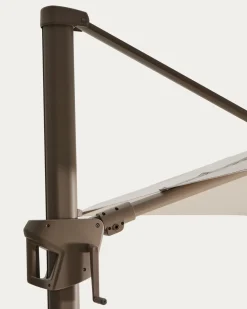 Kave Home Parasol Noli Excentrisch Aluminium Taupe Beige 300x420cm
