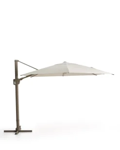 Kave Home Parasol Noli Excentrisch Aluminium Taupe Beige 300x420cm