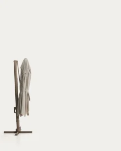 Kave Home Parasol Noli Excentrisch Aluminium Taupe Beige 300x420cm