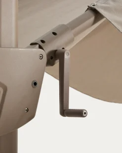 Kave Home Parasol Noli Excentrisch Aluminium Taupe Beige 300x420cm
