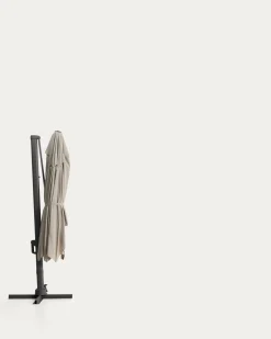 Kave Home Parasol Noli Excentrisch Aluminium Grafiet Beige 300x420cm