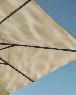 Kave Home Parasol Noli Excentrisch Aluminium Groen Beige Ø300cm