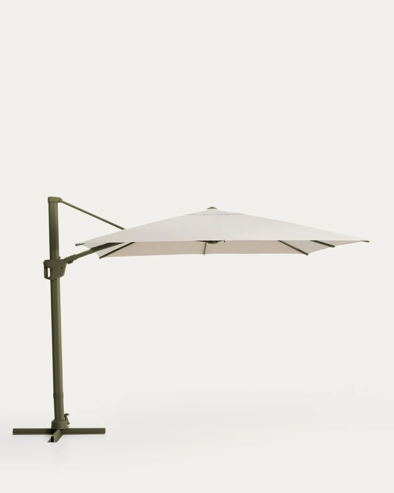 Kave Home Parasol Noli Excentrisch Aluminium Groen Beige Ø300cm