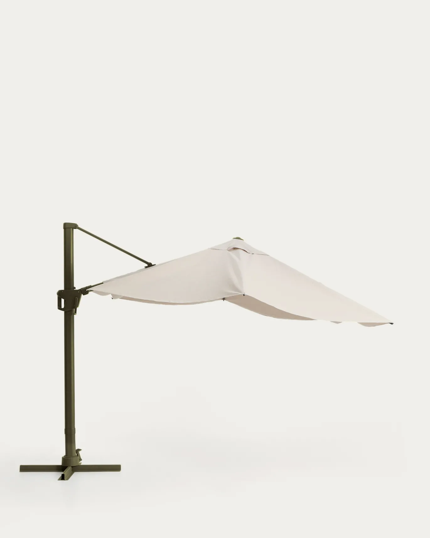 Kave Home Parasol Noli Excentrisch Aluminium Groen Beige Ø300cm