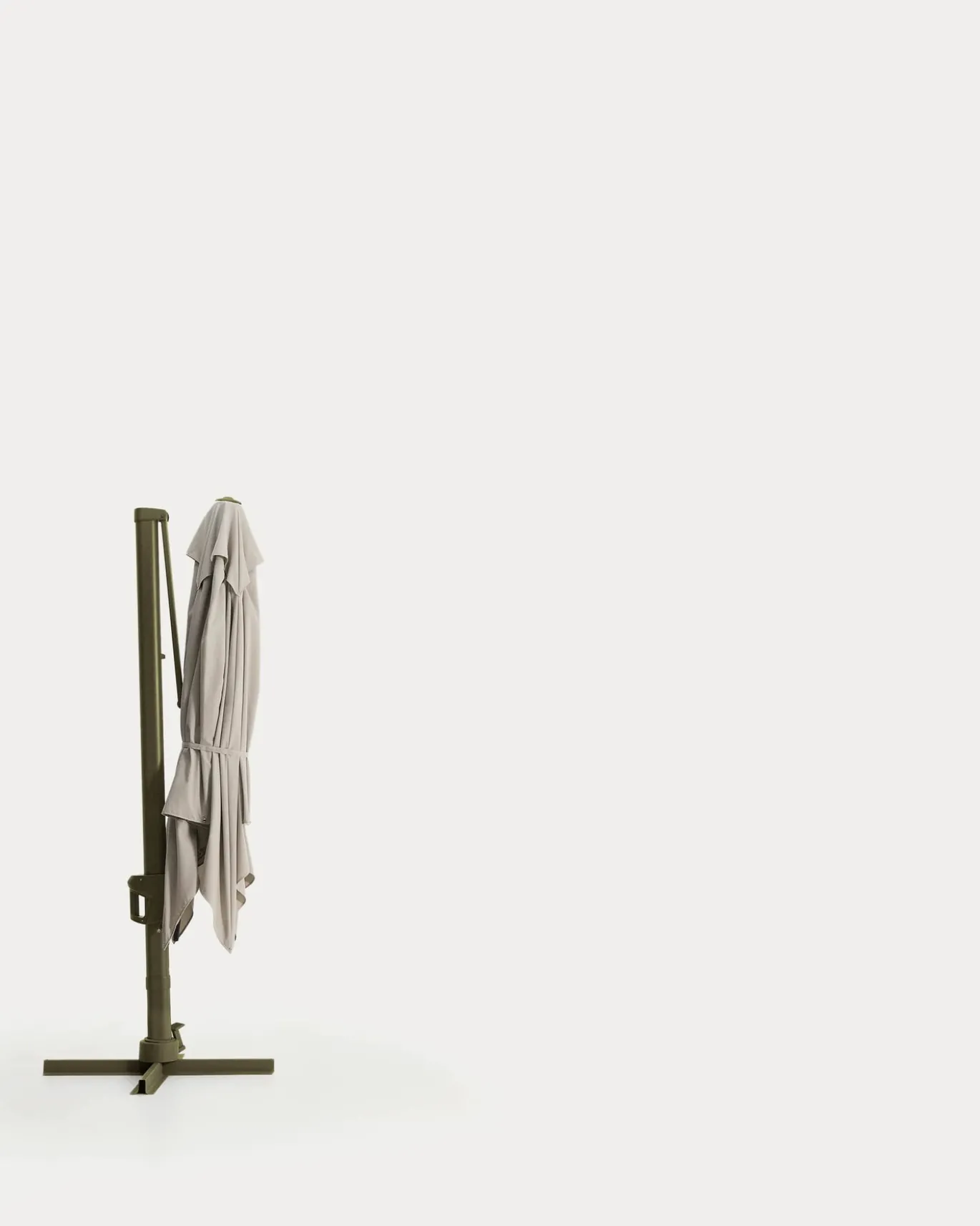 Kave Home Parasol Noli Excentrisch Aluminium Groen Beige Ø300cm