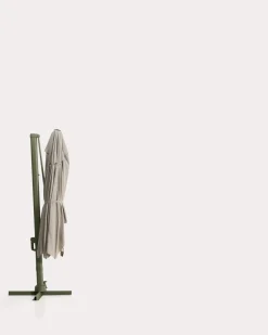 Kave Home Parasol Noli Excentrisch Aluminium Groen Beige 300x420cm