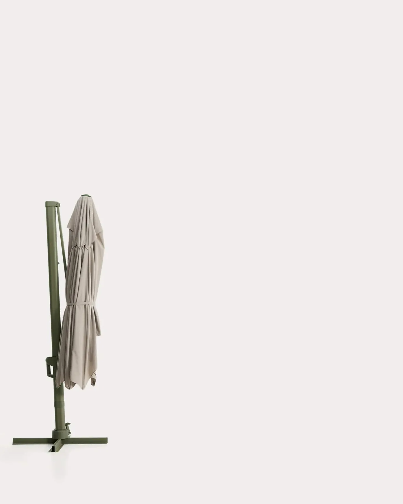 Kave Home Parasol Noli Excentrisch Aluminium Groen Beige 300x420cm