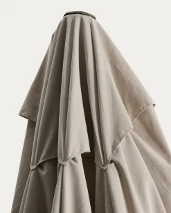 Kave Home Parasol Noli Excentrisch Aluminium Groen Beige 300x420cm