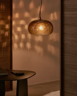Kave Home Plafondlamp Balma Bruin Glas Ø40cm