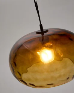 Kave Home Plafondlamp Balma Bruin Glas Ø40cm