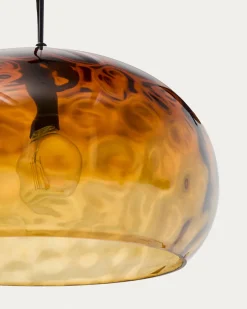 Kave Home Plafondlamp Balma Bruin Glas Ø40cm