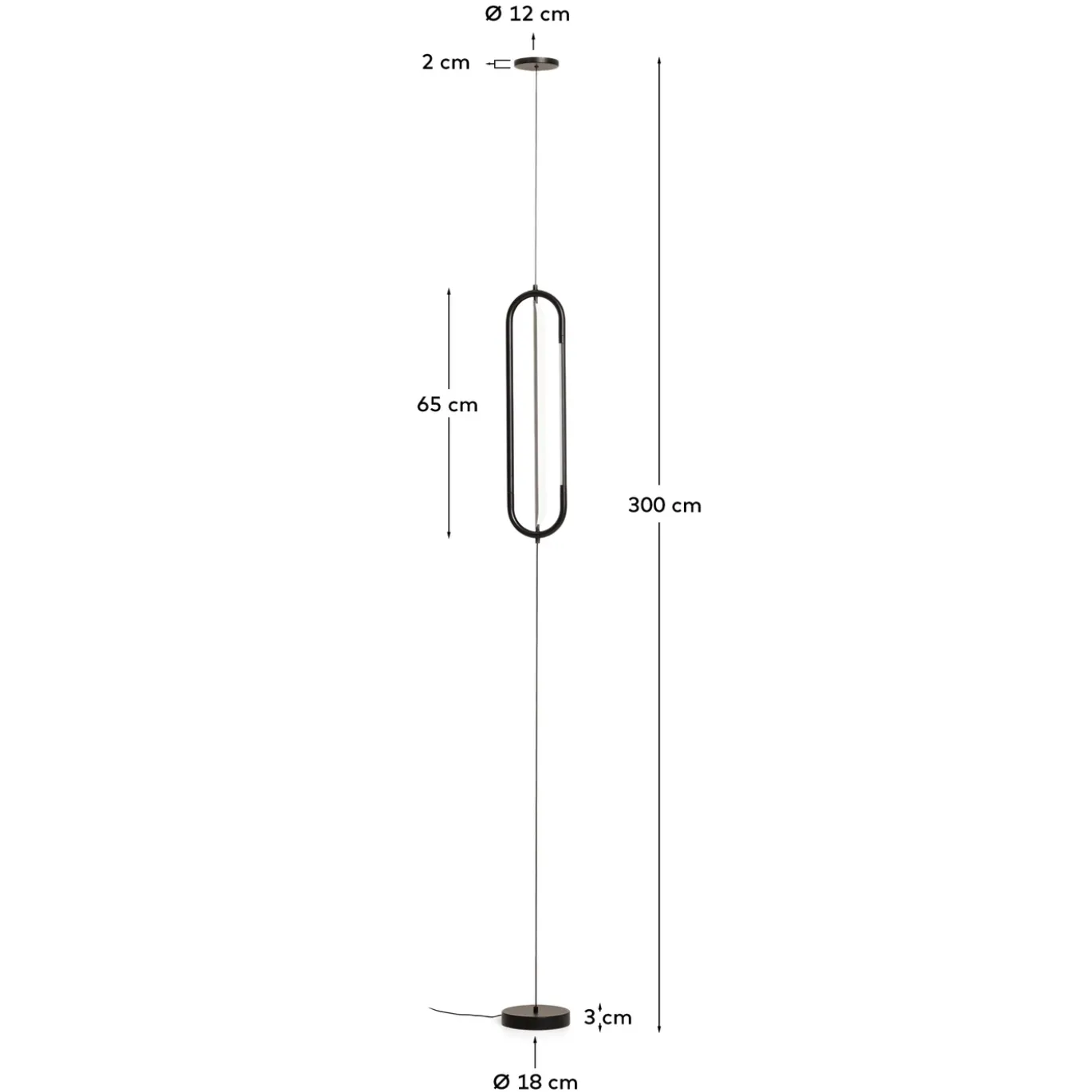 Kave Home Plafondlamp Bow Zwart Aluminium Ø16cm