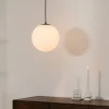Kave Home Plafondlamp Brisia Metaal Zwart Glas Ø30cm