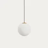 Kave Home Plafondlamp Brisia Metaal Messing Glas Ø30cm