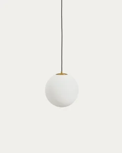 Kave Home Plafondlamp Brisia Metaal Messing Glas Ø30cm
