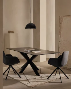 Kave Home Plafondlamp Catlar Zwart Metaal Ø40cm