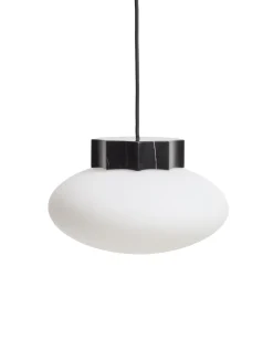 Kave Home Plafondlamp Idela Glas Marmer Zwart Ø26cm