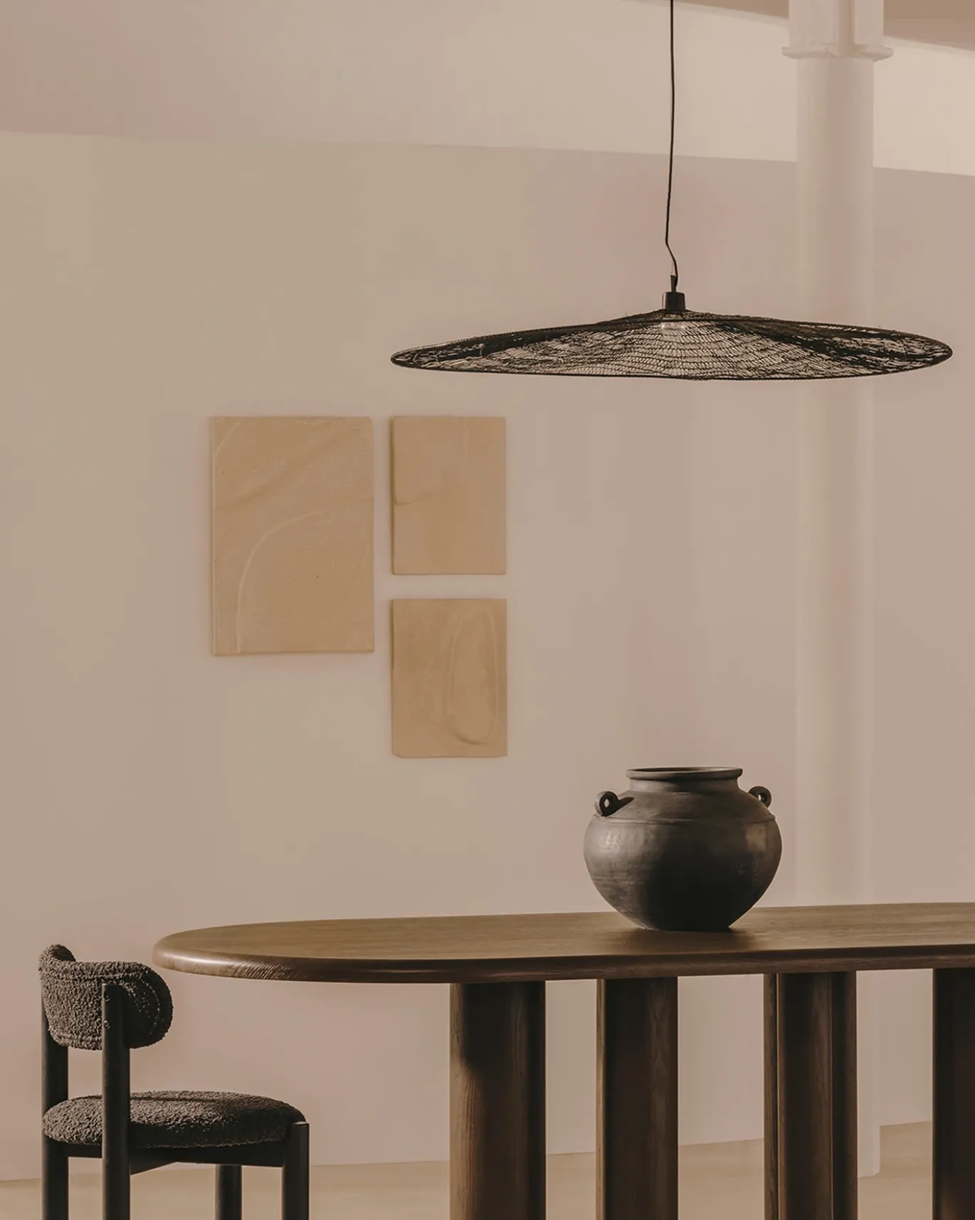 Kave Home Plafondlamp Makai Metaal Zwart Ø100cm