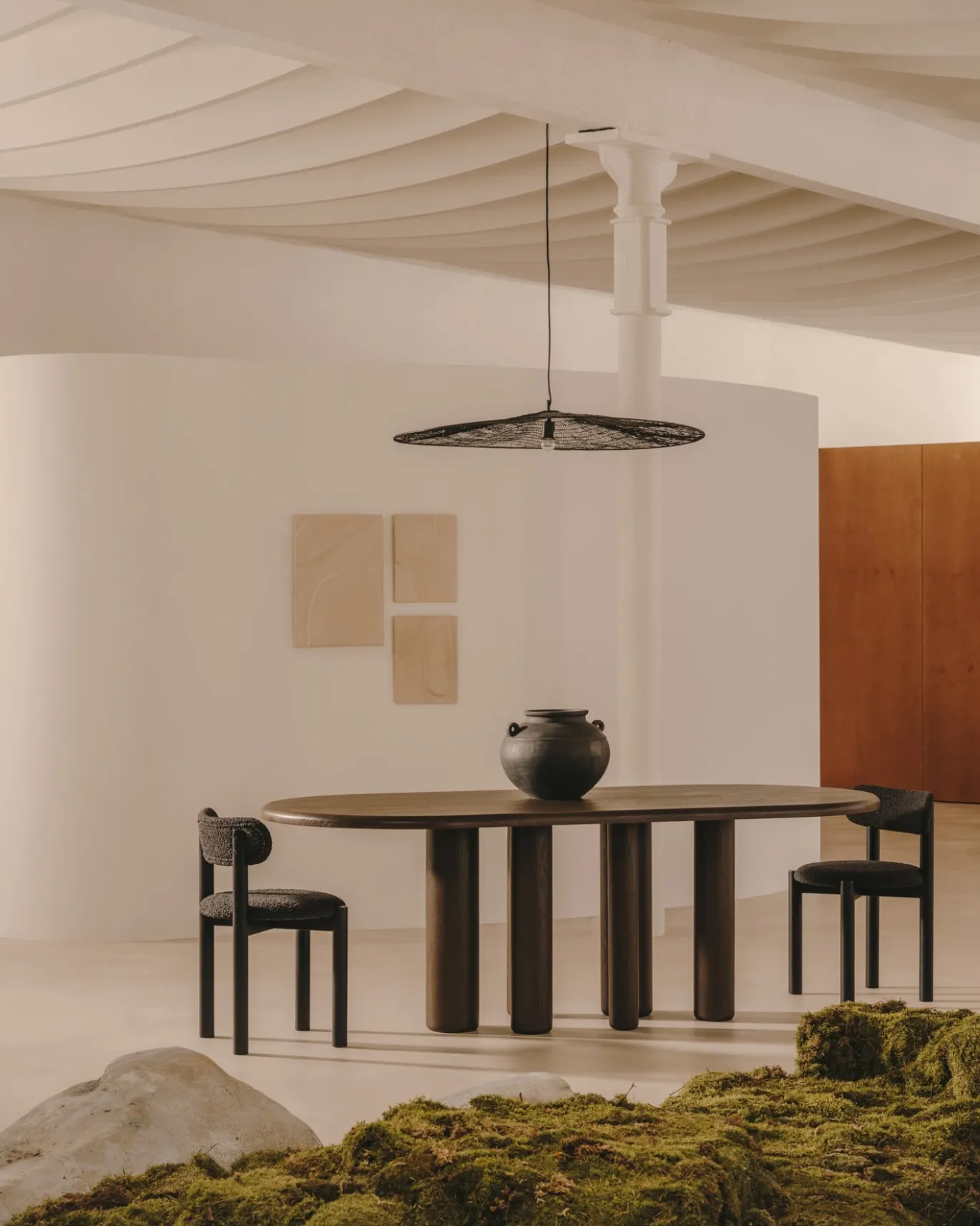 Kave Home Plafondlamp Makai Metaal Zwart Ø100cm