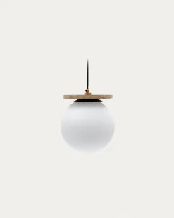 Kave Home Plafondlamp Malachi Glas en Travertijnsteen