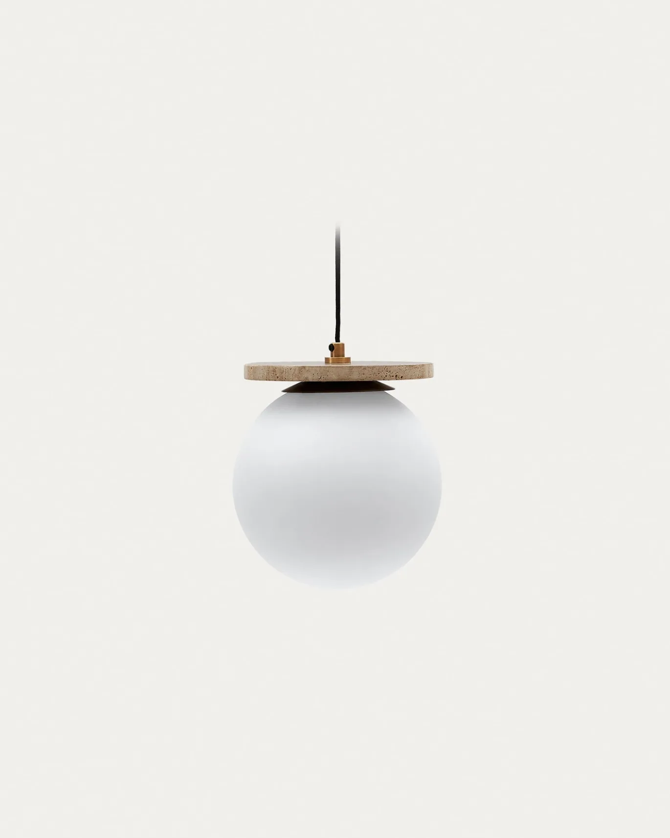 Kave Home Plafondlamp Malachi Glas en Travertijnsteen