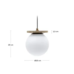 Kave Home Plafondlamp Malachi Glas en Travertijnsteen