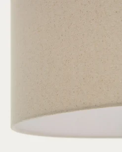 Kave Home Plafondlamp Mavran Bruin en Mosterdgeel Keramiek en Katoen