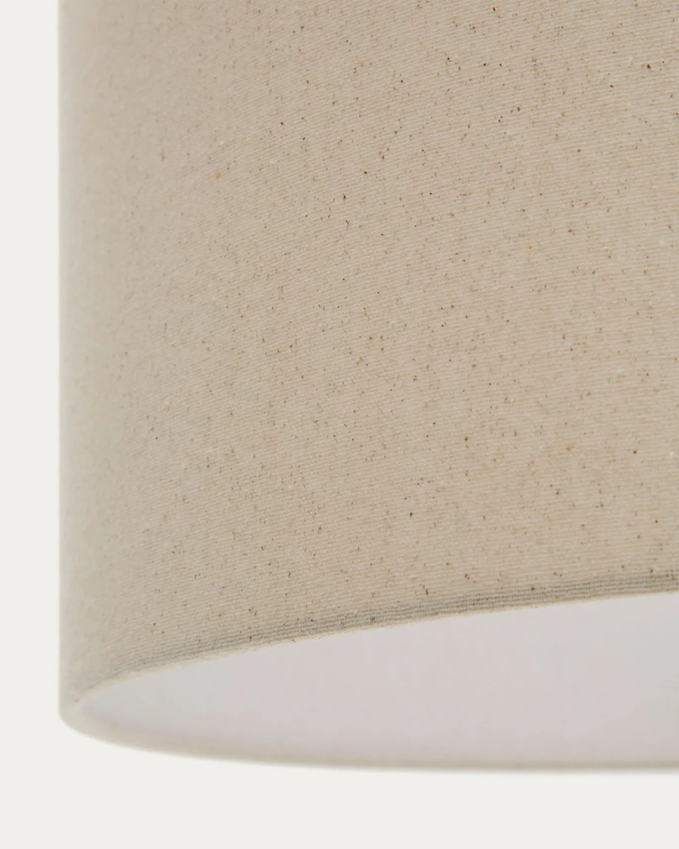 Kave Home Plafondlamp Mavran Bruin en Mosterdgeel Keramiek en Katoen