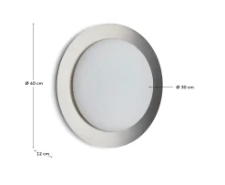 Kave Home Plafondlamp Novae Metaal Glas Lichtgrijs Ø40cm