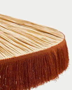 Kave Home Plafondlamp Pollensa Raffia Terracotta Franjes Ø75cm
