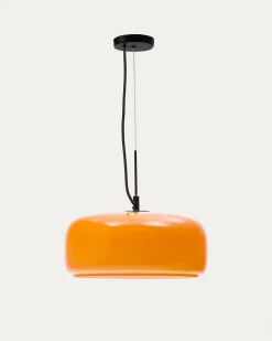 Kave Home Plafondlamp Reig Oranje Glas Ø38cm