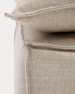 Kave Home Poef Anarela Beige Linnen Kussen 80x80cm