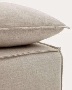 Kave Home Poef Anarela Beige Linnen Kussen 80x80cm
