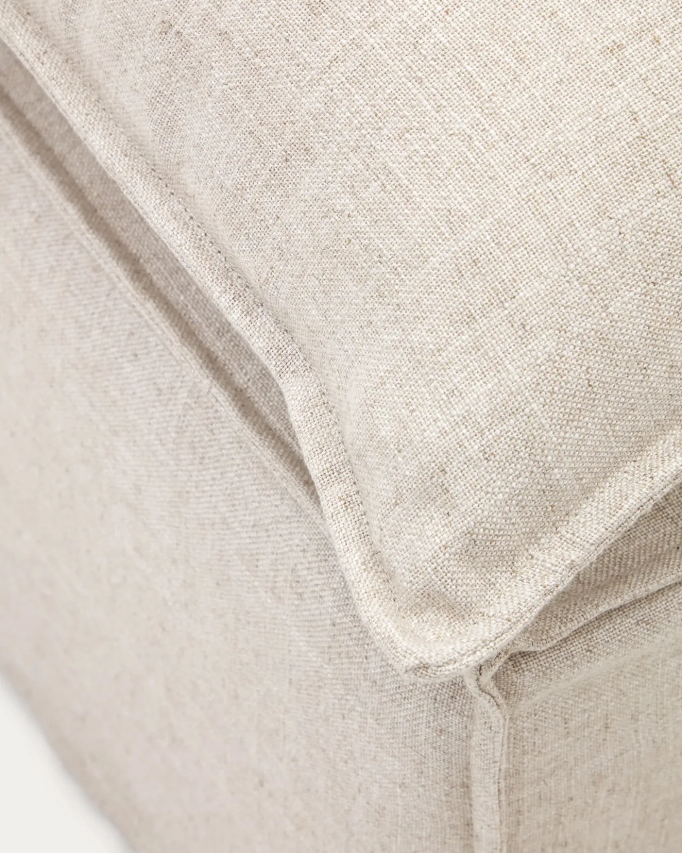 Kave Home Poef Anarela Beige Linnen Kussen 80x80cm