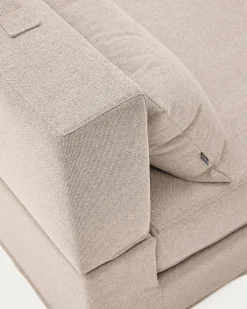Kave Home Poefbed Arty Stof Beige 70x89 (200)cm