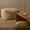 Kave Home Poef Mascarell Katoen En Polyester Wit 60x60cm