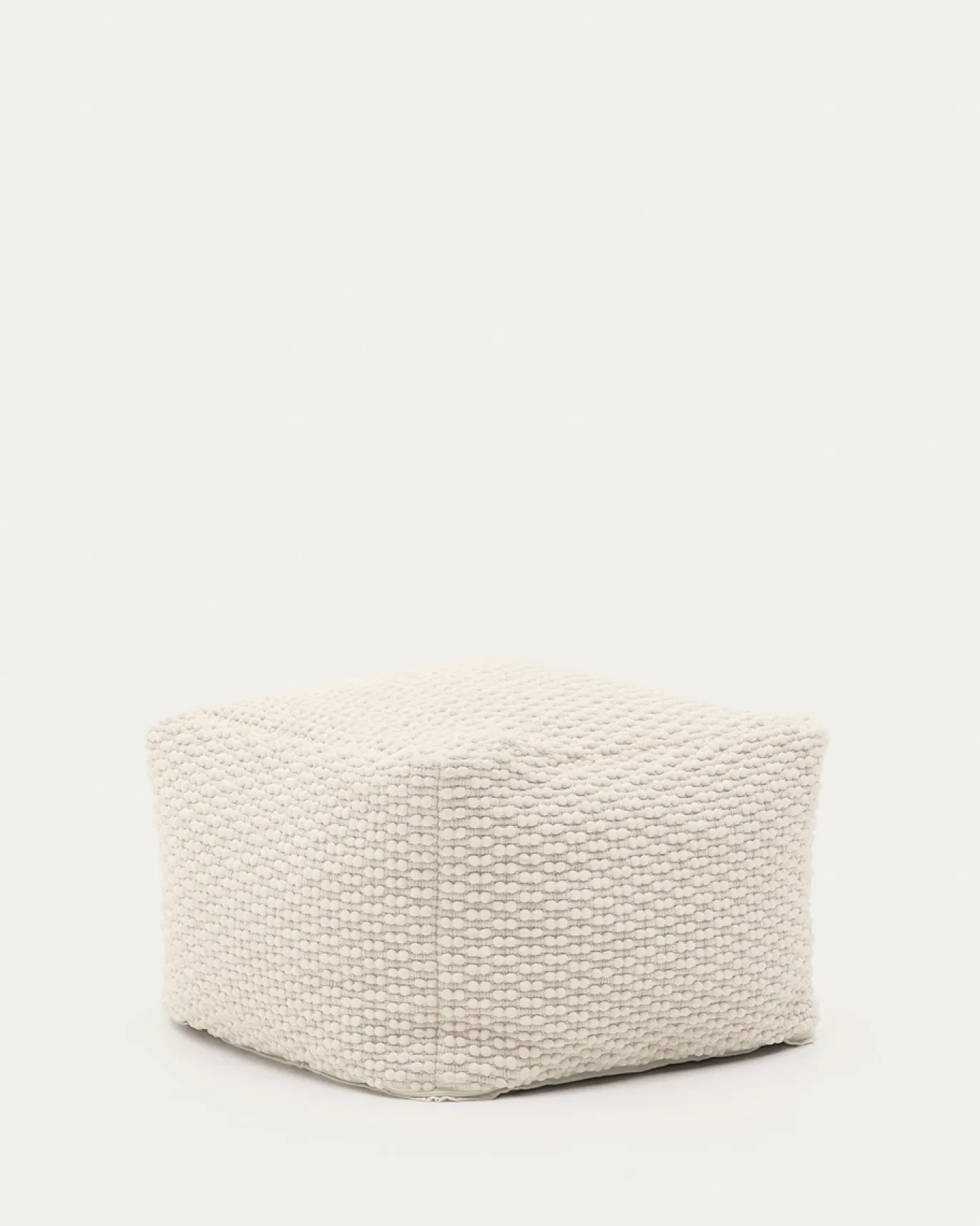 Kave Home Poef Mascarell Katoen En Polyester Wit 60x60cm
