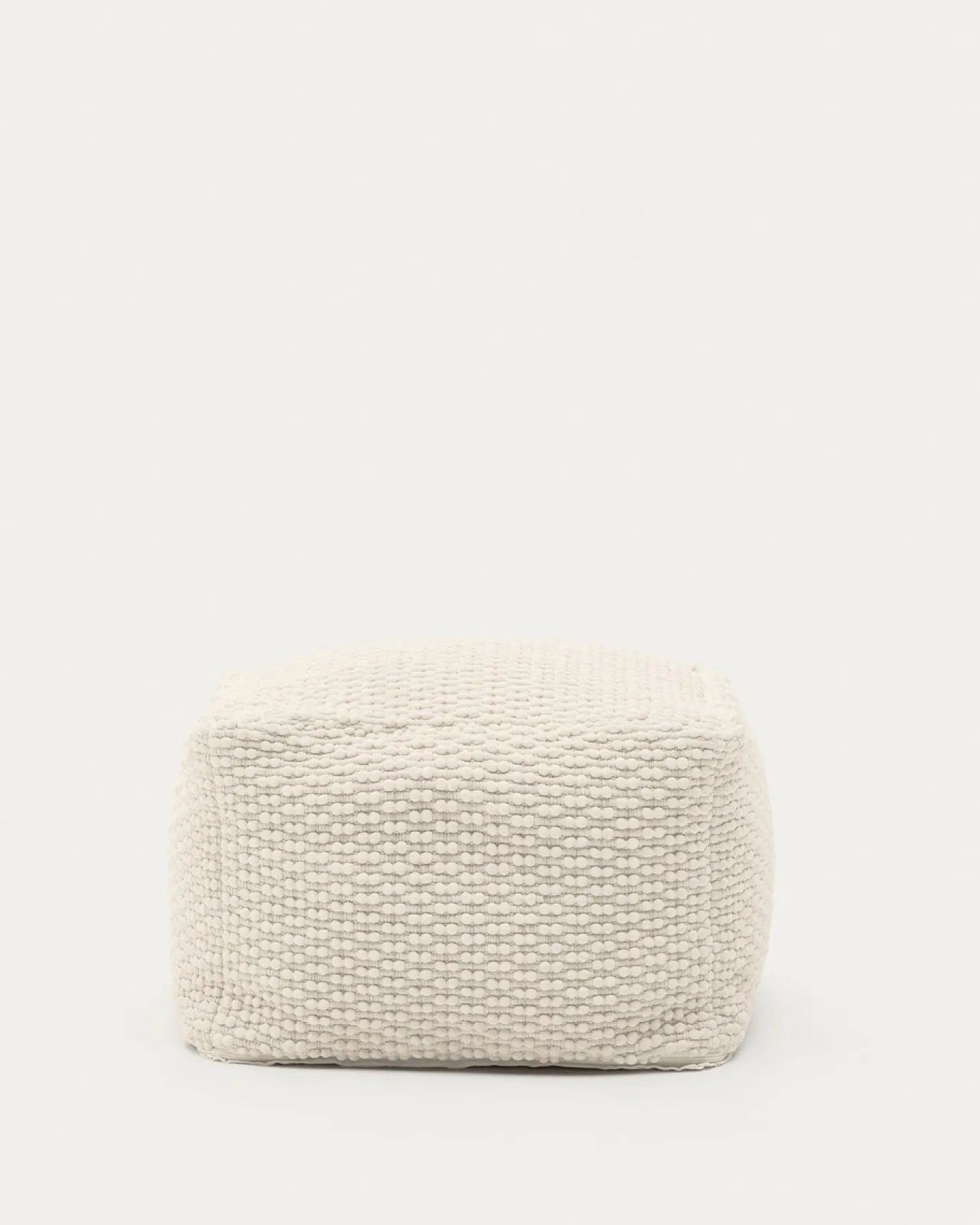 Kave Home Poef Mascarell Katoen En Polyester Wit 60x60cm