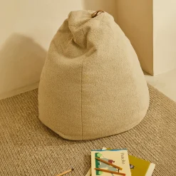 Kave Home Poef Vicka Beige Bouclé Ø70cm