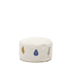 Kave Home Poef Yanil Katoen Multicolor Ø40cm