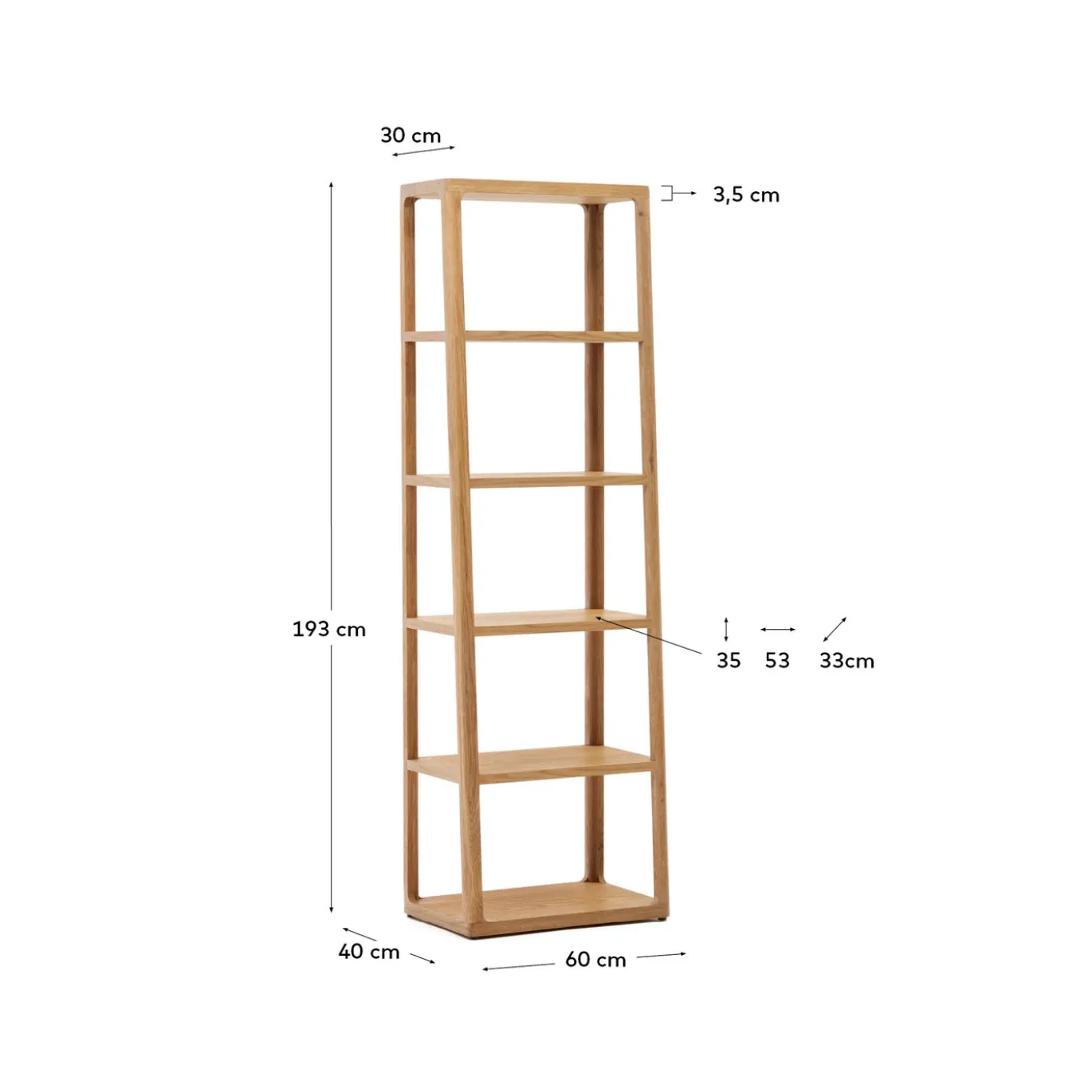 Kave Home Rekken Maymai Eiken Structuur 60x193cm