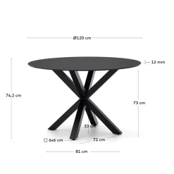 Kave Home Ronde Glazen Tafel Argo Zwart Ø120cm