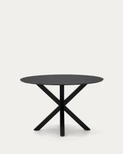 Kave Home Ronde Glazen Tafel Argo Zwart Ø120cm
