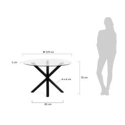 Kave Home Ronde Glazen Tafel Argo Zwart Ø119cm