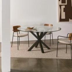 Kave Home Ronde Glazen Tafel Argo Zwart Ø119cm